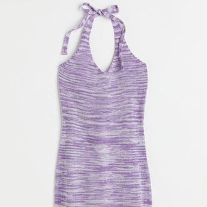 H&M L Purple Halterneck Dress